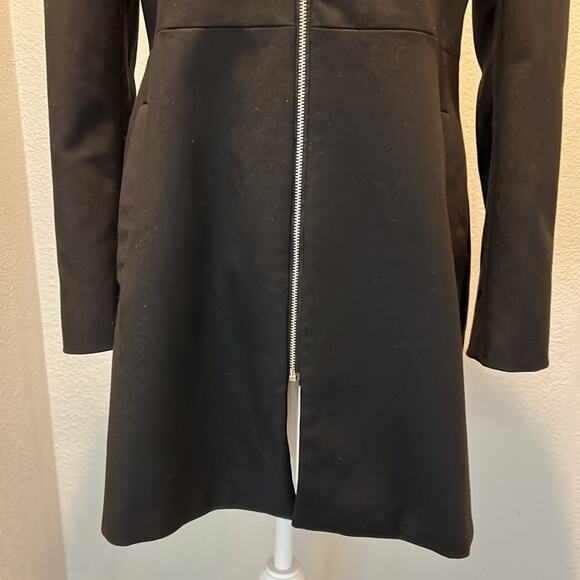 Zara Basic Collection Woman’s Puff Sleeve Zip Up Blazer/Jacket - Size L Black - Picture 2 of 11